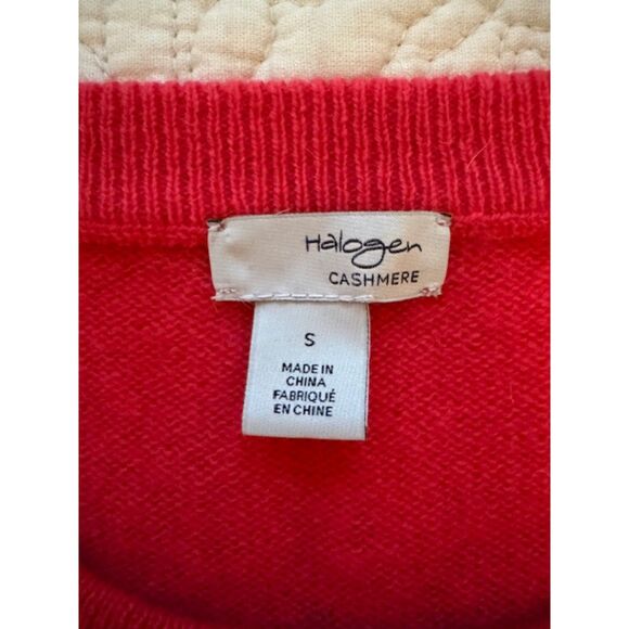 Halogen Cashmere Crewneck Sweater, Small, Raspberry. - Picture 2 of 4